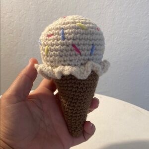 Crochet Single Scoop Sprinkles Ice Cream Cone
